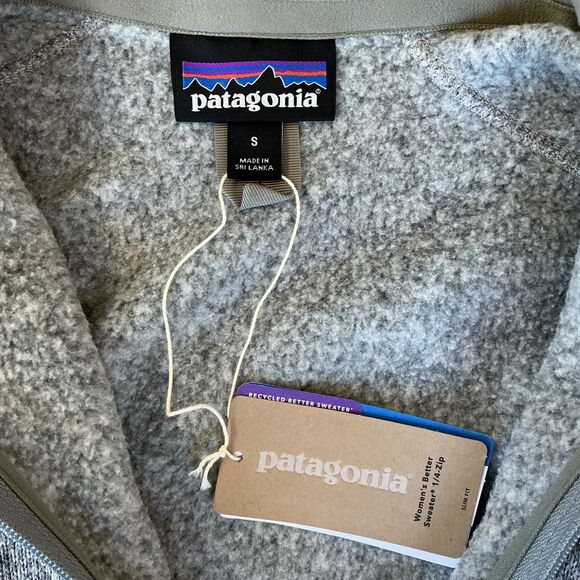 Patagonia Better Sweater Fleece Jacket Womens Size M 1/4 Zip Birch White Hiking - Picture 10 of 16